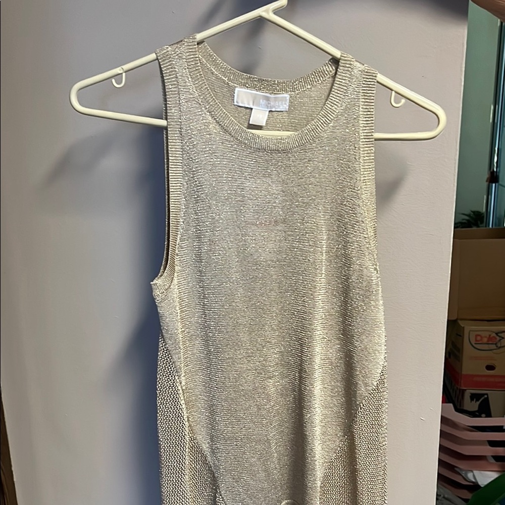 MICHAEL Michael Kors Silver Metallic Tank Top